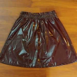 ASOS DESIGN Petite vinyl skirt paper bag waist